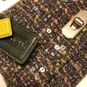 Used once!  Coach tweed shoulder bag